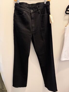 MOTHER Ladies Kick it Black Straight Jeans Size 24